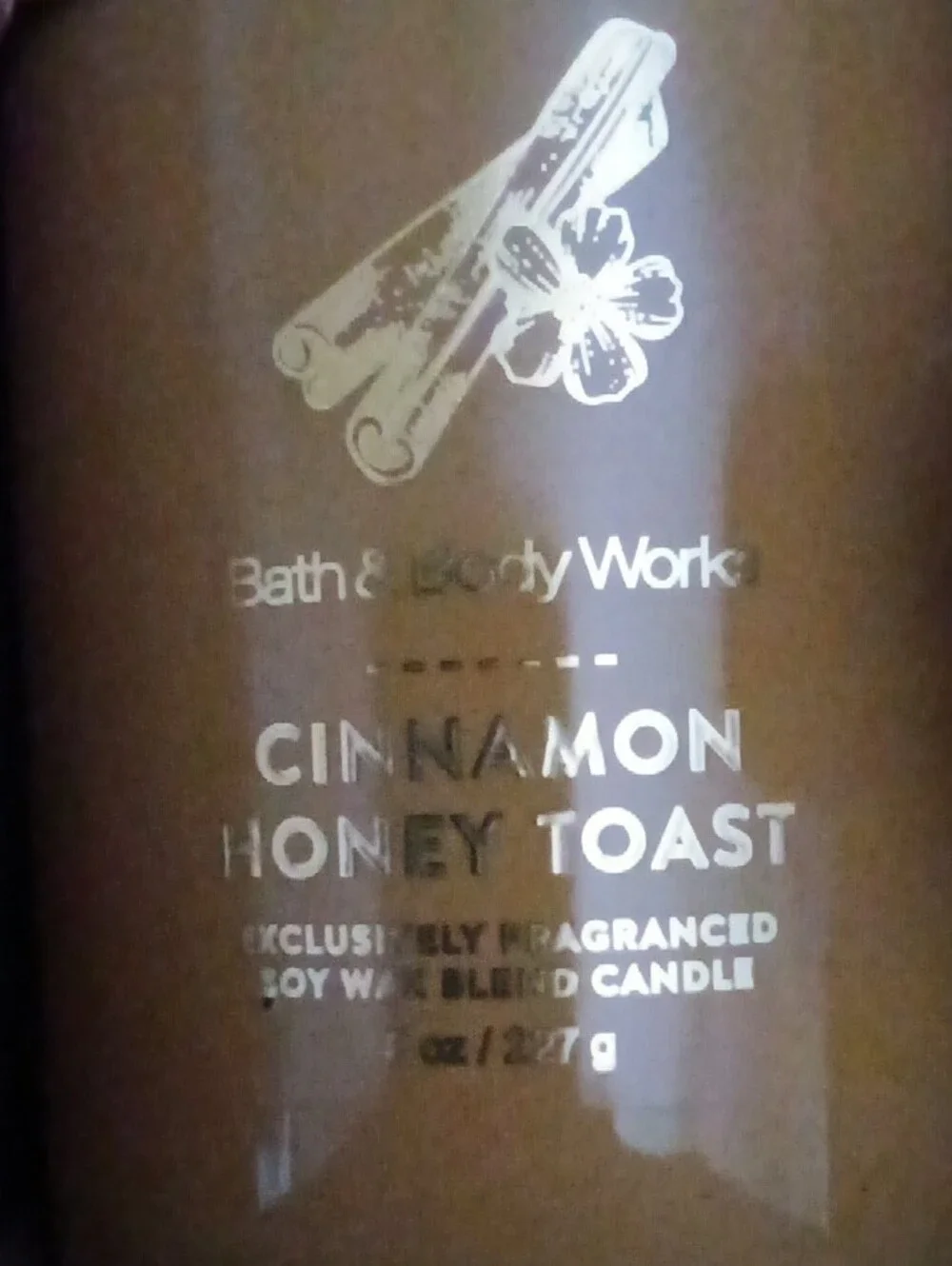 Bath & Body Works Cinnamon Honey Toast Candle - Amber